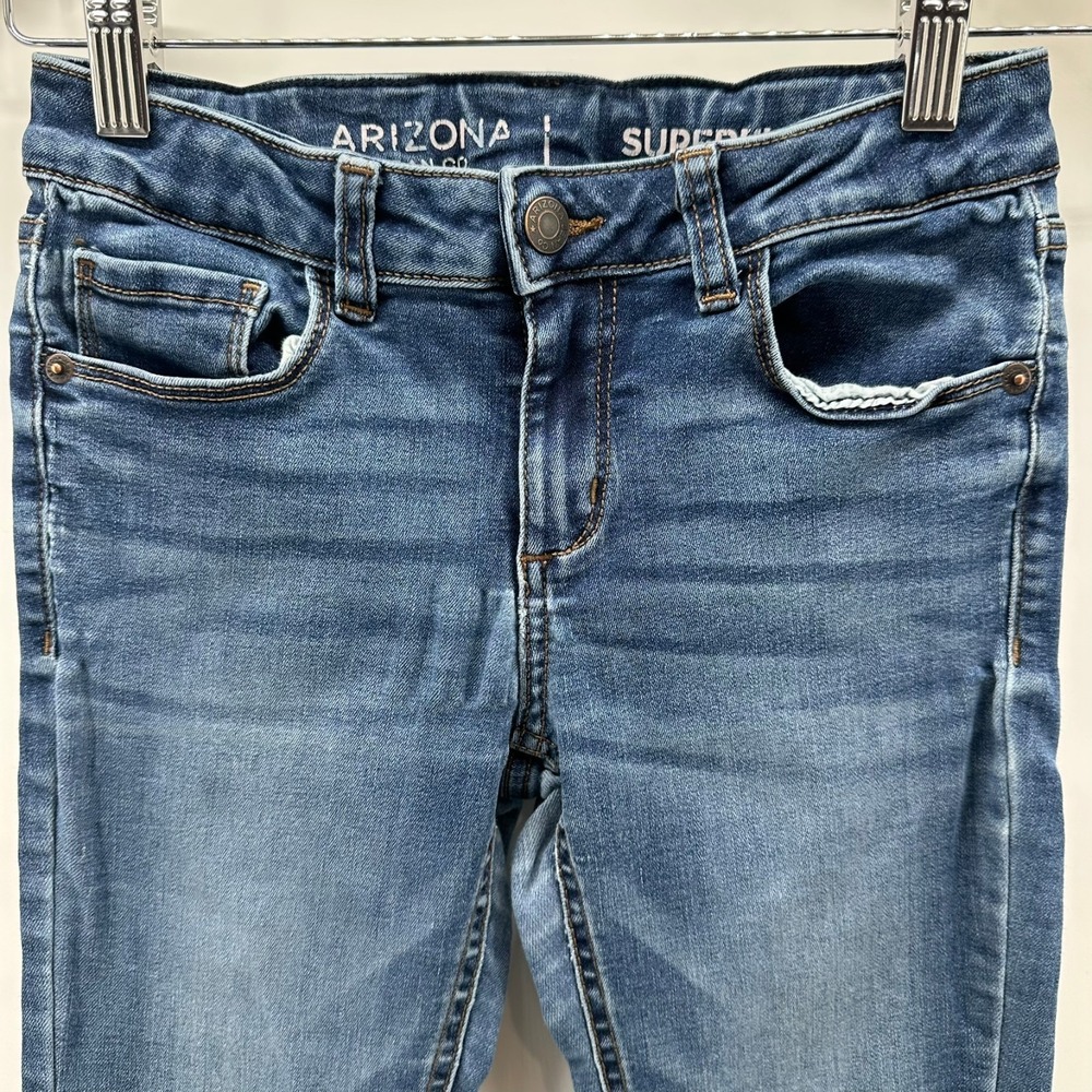 Arizona Jean Co Bootcut Jeans Girls 10 Blue Denim Superflex Stretch Mid Rise